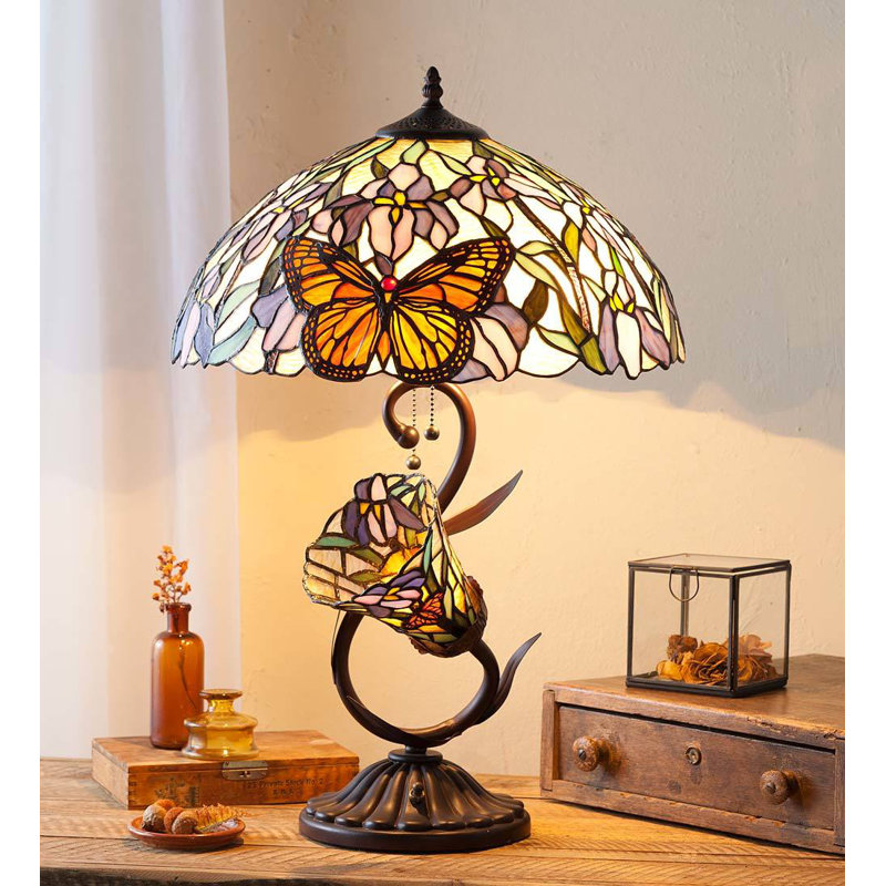 Wind & Weather Stained Glass Butterfly 25" Table Lamp & Reviews Wayfair